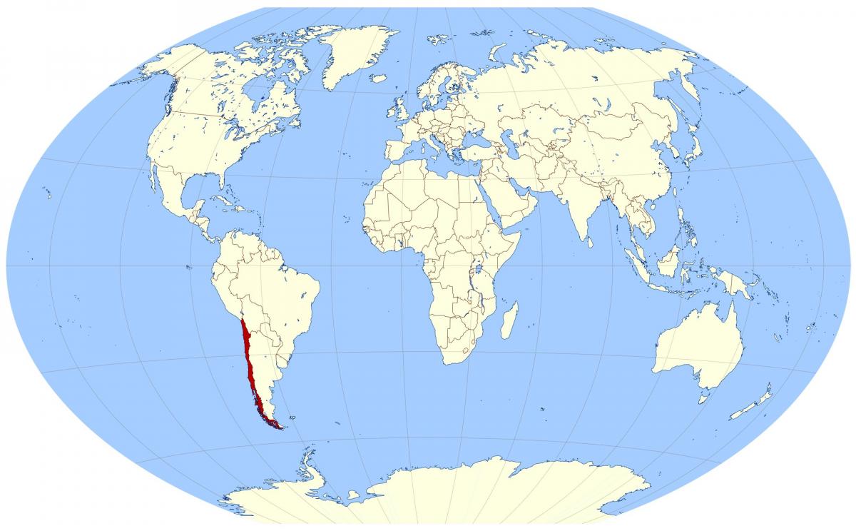svetovni zemljevid, ki prikazuje Čile
