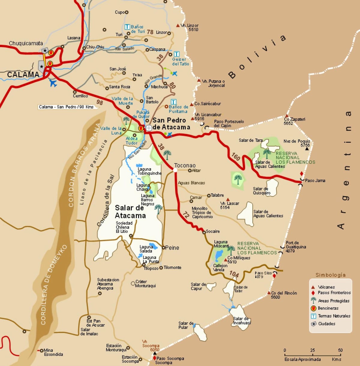 Zemljevid atacama v Čilu