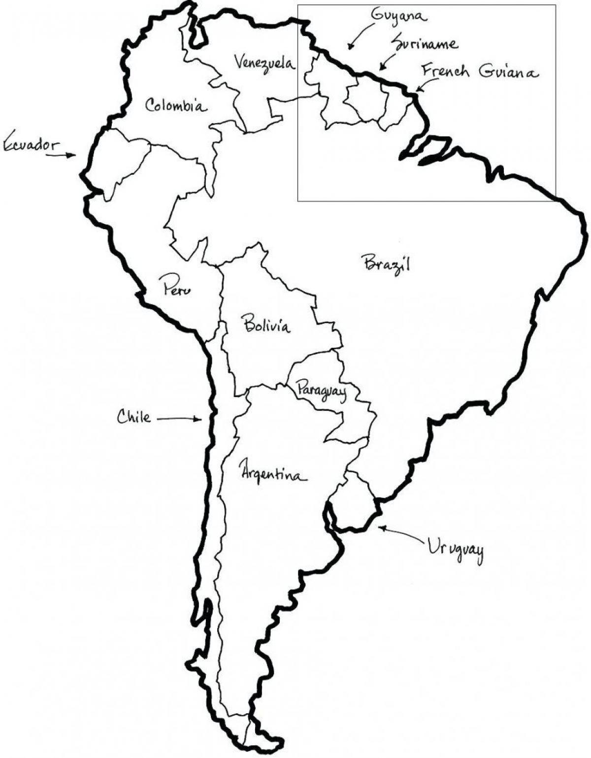 Zemljevid Čile outlin