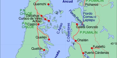 Zemljevid chiloe Čile