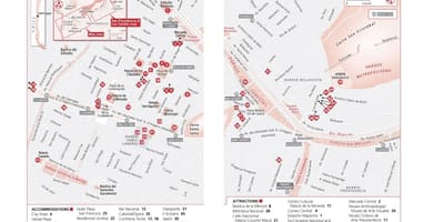 Centra mesta santiago Čile zemljevid
